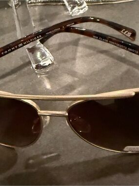 Tommy Hilfiger Gold Frame Sunglasses with Brown Lenses